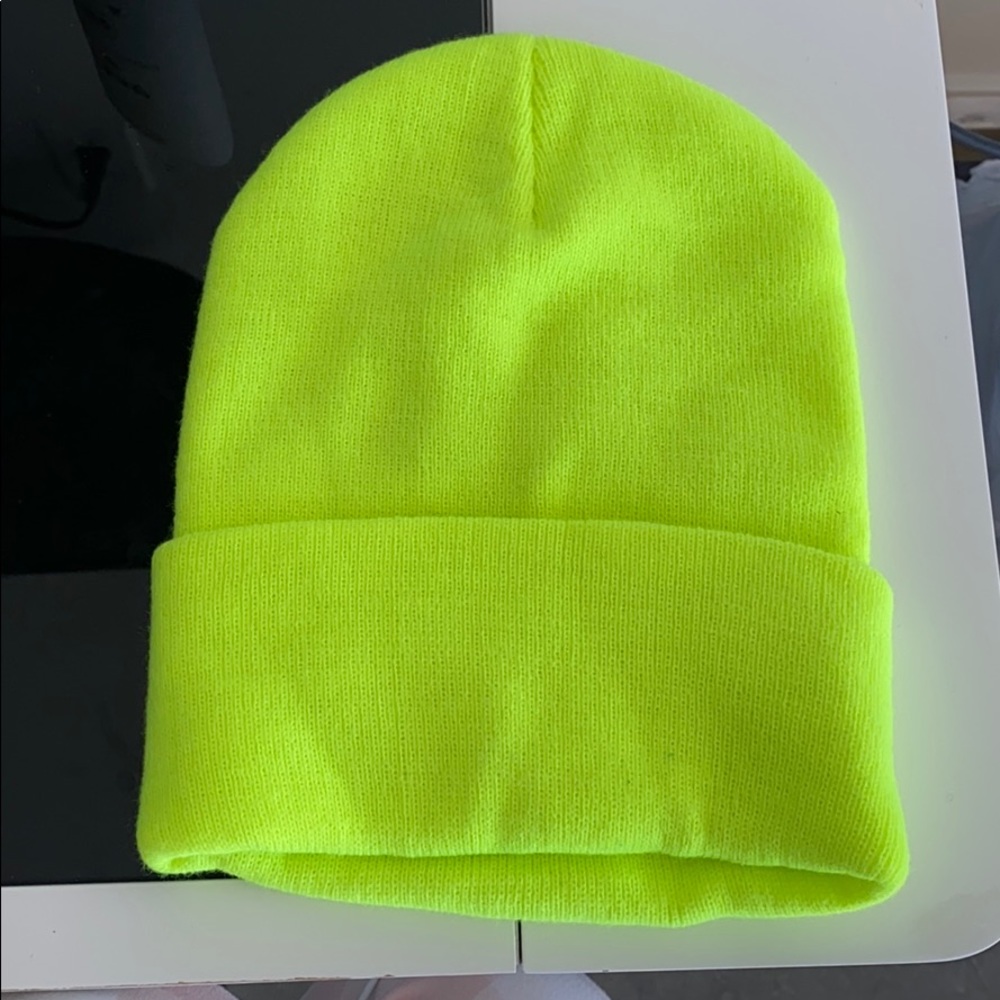 Neon yellow beanie